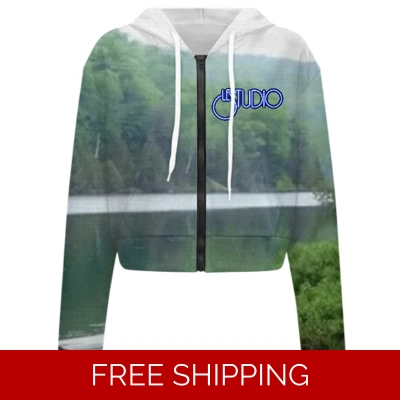 Custom Ladies Long Sleeve Cropped Hoodie Lake Perry